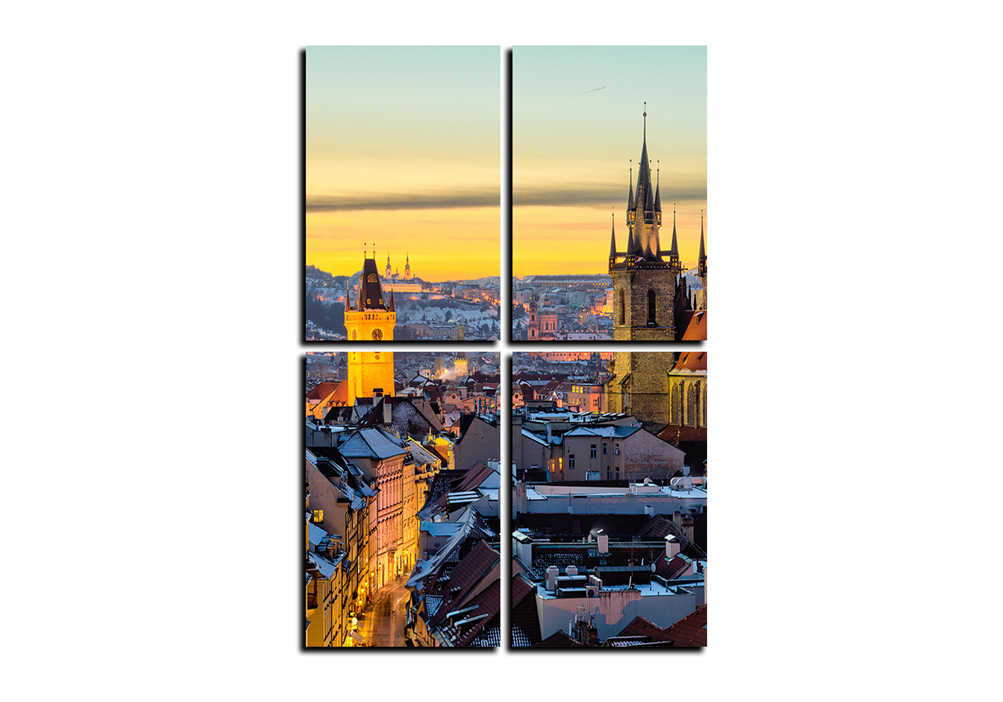 Obraz na plátně - Panoramatický pohled na starú Prahu - obdélník Obraz na plátně - Panoramatický pohled na starú Prahu - obdélník